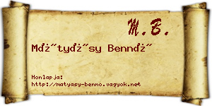 Mátyásy Bennó névjegykártya